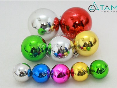 Combo 6 trái châu Noel bóng cùng cỡ XMAS-14